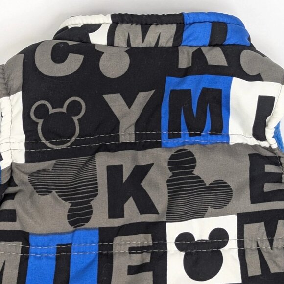Disney Mickey Mouse Puffer Vest Boys 12 Months Fleece Lined Zip Front - Picture 8 of 8